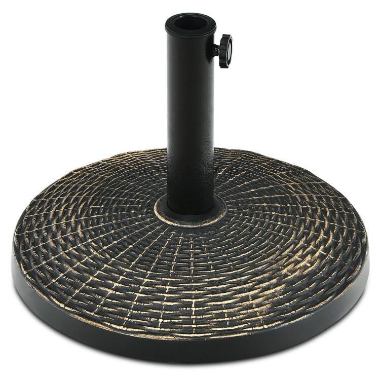 26.5lbs Patio Market Umbrella Base Stand - Bronze - 18" x 13" (D x H)