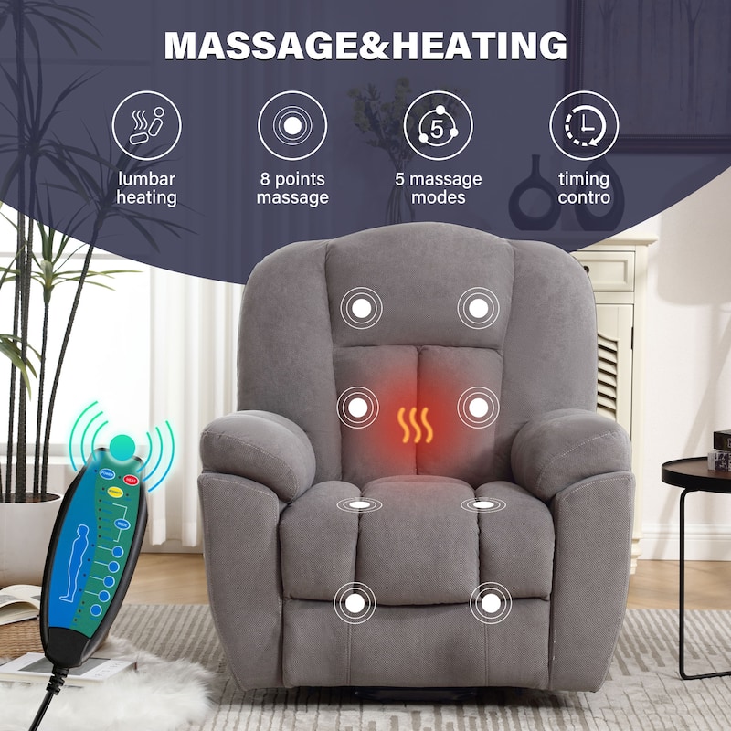 Power Lift Recliner Chair Recliners for Elderly with Heat and Massage Recliner Chair for Living Room with Infinite Position and
