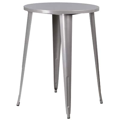 Outdoor 30-inch Round Metal Cafe Bar Patio Table - 30 x 30 x 41 inches