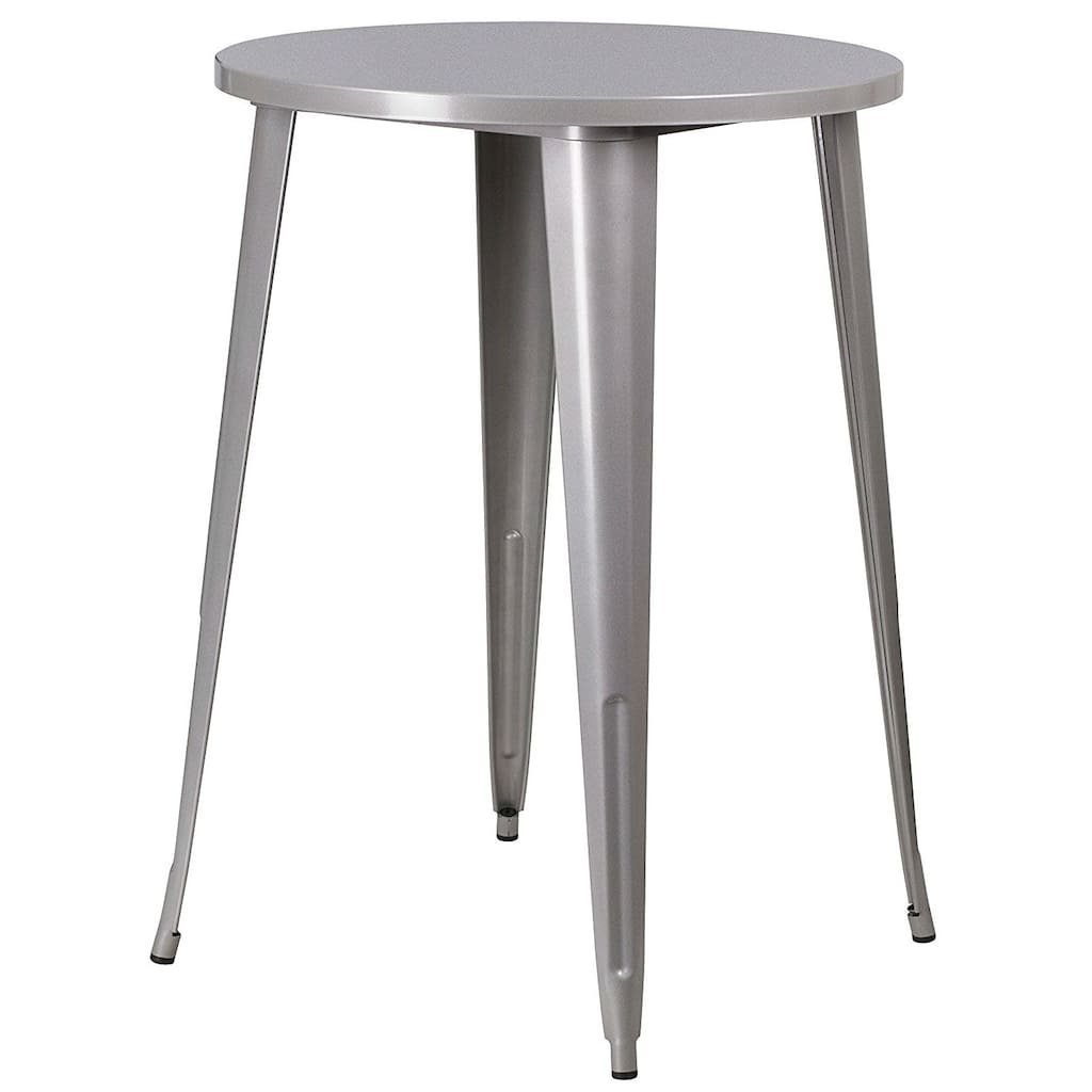 Outdoor 30-inch Round Metal Cafe Bar Patio Table - 30 x 30 x 41 inches