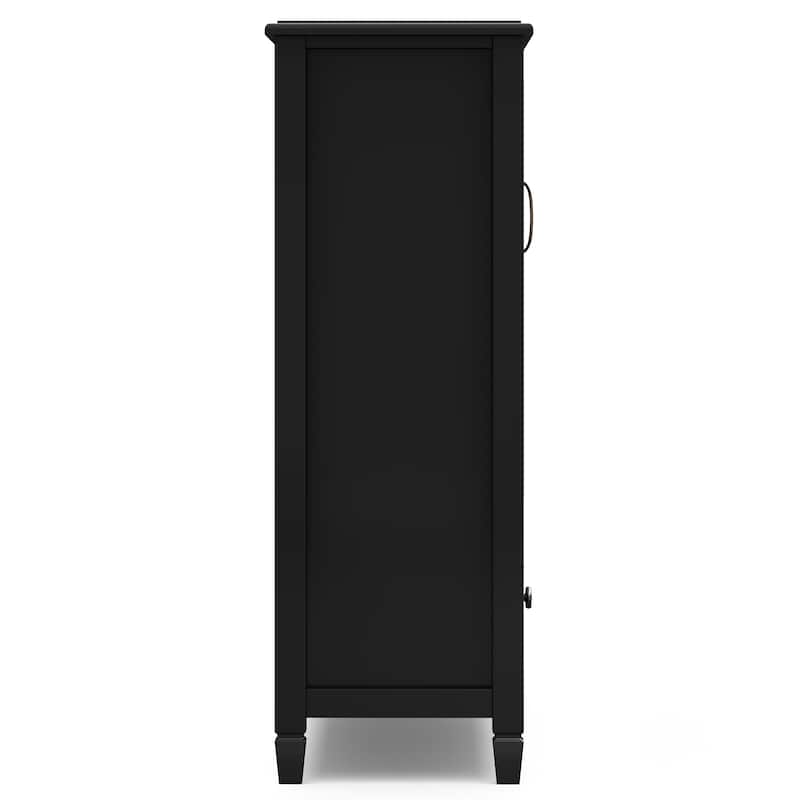 WYNDENHALL Hampshire SOLID WOOD 46 inch Wide Traditional Tall Storage Cabinet - 46"w x 17"d x 46"h