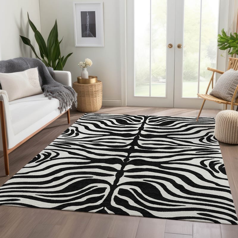 Premium Washable Super Soft Zebra Print Mayfield Rug