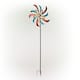 Alpine Corporation 63" Tall Outdoor Curved Blade Windmill Stake Kinetic Spinner, Multicolor