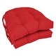 preview thumbnail 14 of 59, 16-inch U-Shaped Indoor Twill Chair Cushions (Set of 2, 4, or 6) - 16" x 16" Set of 2 - Red