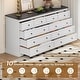 preview thumbnail 10 of 14, 10 Drawers Dresser 55" Large Drawers Wood Dressers & Chest of Drawers