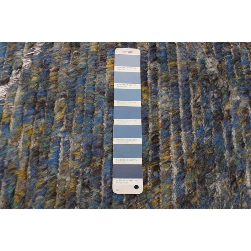 ECARPETGALLERY Hand-knotted Tangier Blue Wool Rug - 8'0 x 10'1