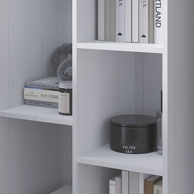 CraftPorch Simple Wooden Seven Cubby Shelves Bookcase