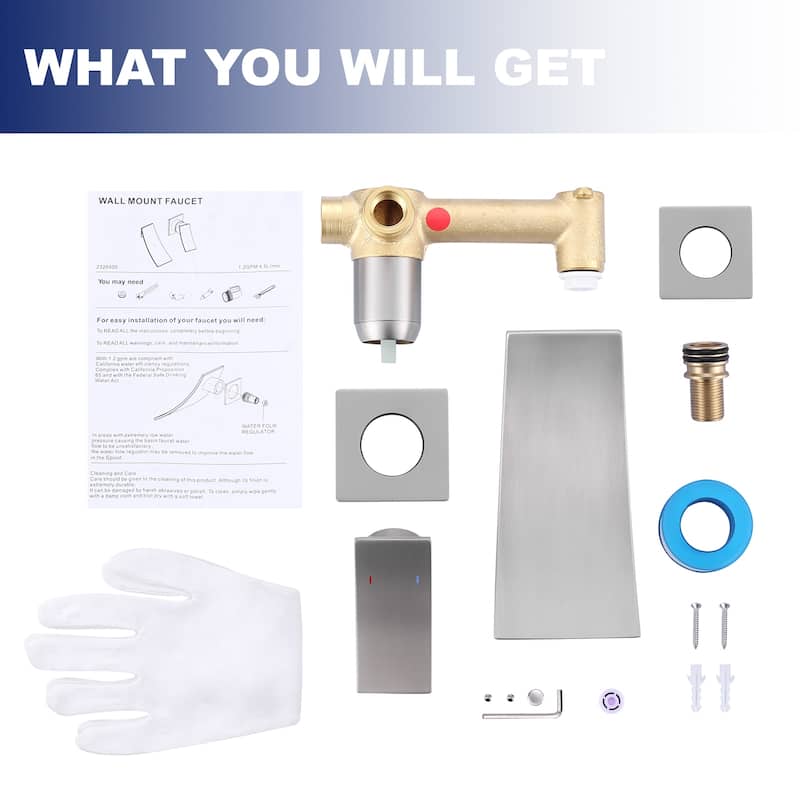 WOWOW Single Handle Wall Mounted Bathroom Basin Faucet
