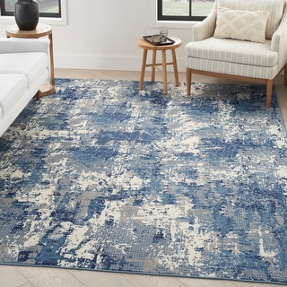 Nourison Grafix Indoor Blue Abstract Area Rug