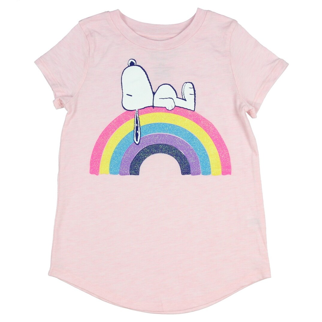 Shop Peanuts Little Girls Snoopy Sleeping On Rainbow T Shirt