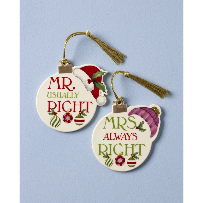 Lenox Mr. & Mrs. 2-Piece Ornament Set