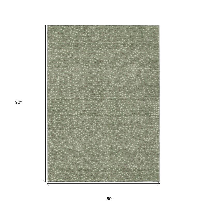 HomeRoots Polka Dot Transitional Rectangle Outdoor Rug