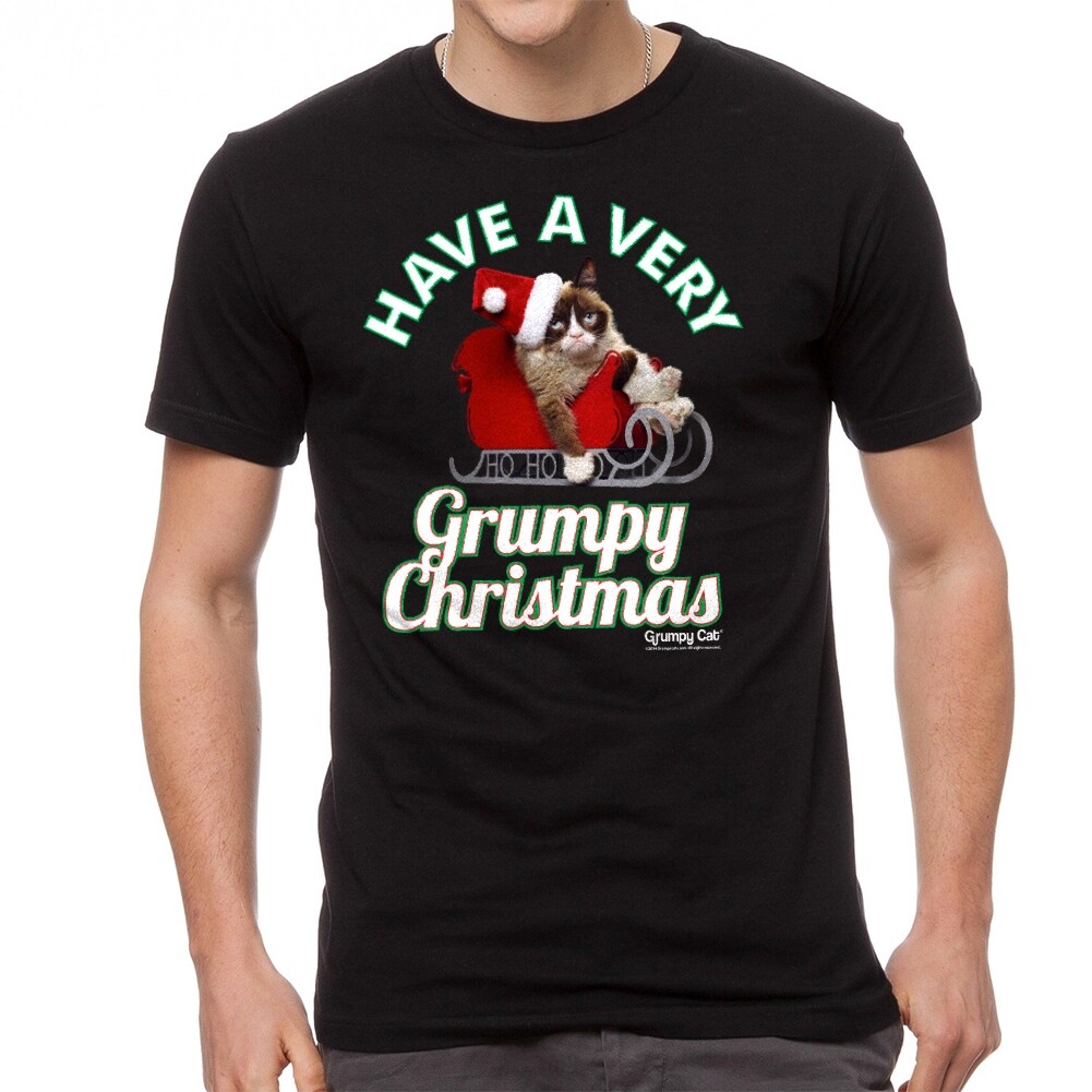 Shop Grumpy Cat Have Grumpy Christmas Men S Black Funny T Shirt