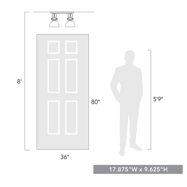 Golden Lighting 3118-2SF SD Hines 2 Light 18" Wide Semi-Flush Ceiling