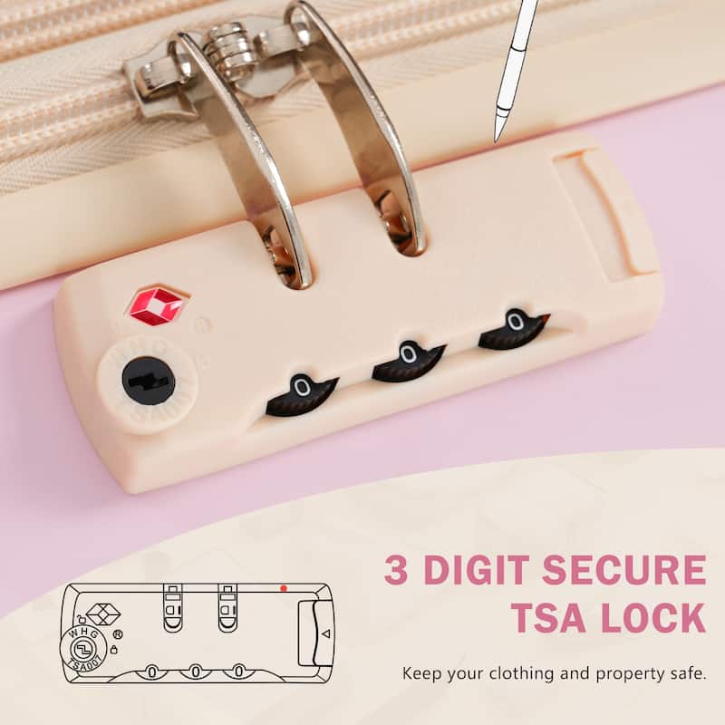 3 Piece Luggage Set Lightweight Hardside Suitcase w/Spinner Wheels