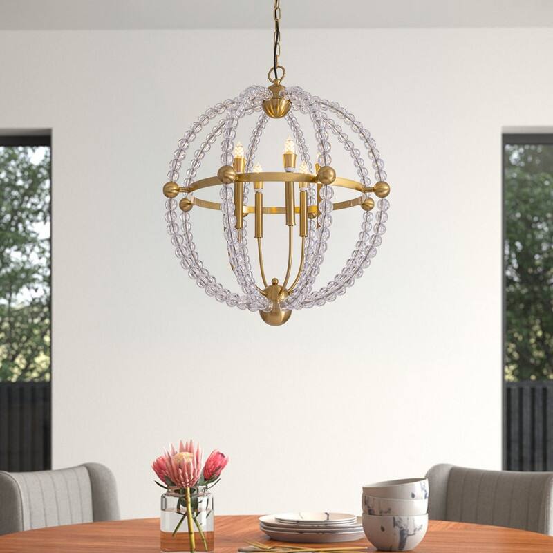 23" Golden Globe Chandelier Large Chandeliers for High Ceilings Dining Room Kitchen Island