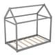 preview thumbnail 7 of 7, Gray Twin Size Wooden House Bed with Roof for Kids, Boys and Girls, Bedroom