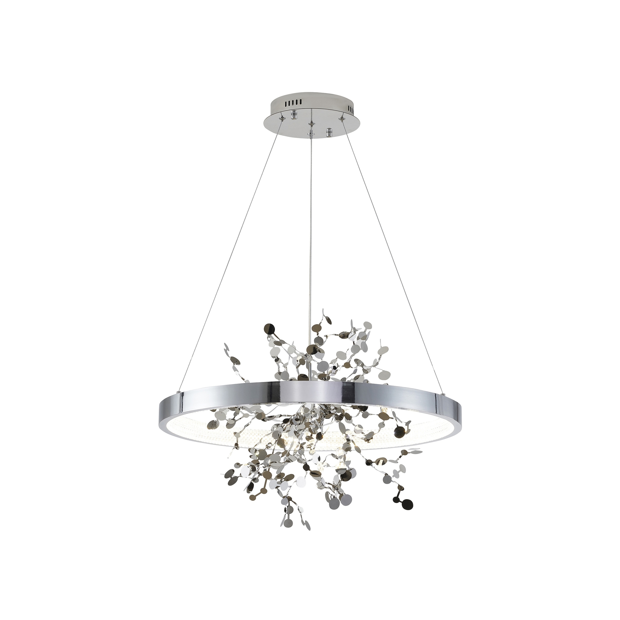 Transitional 1-Light Chrome LED Confetti Chandelier