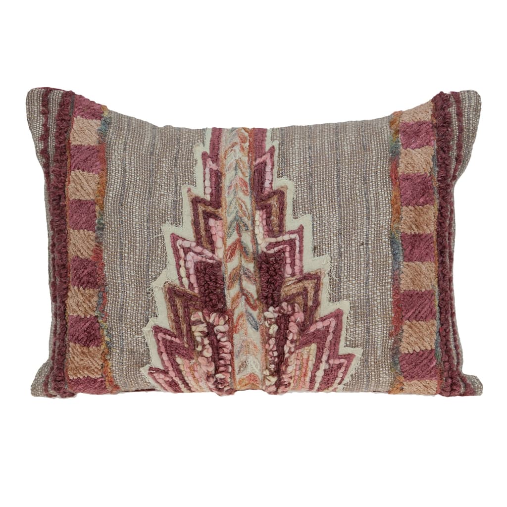 Embroidered Tapestry Rectangular Cotton Throw Pillow - 20" - Multicolor