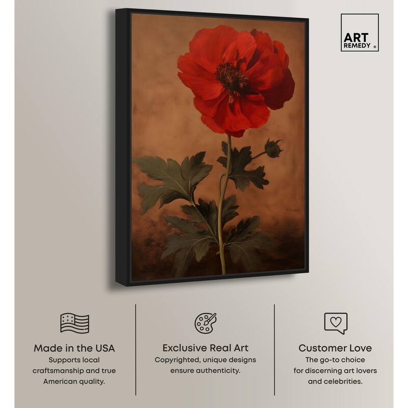 Flourish in Red II Canvas by Art Remedy