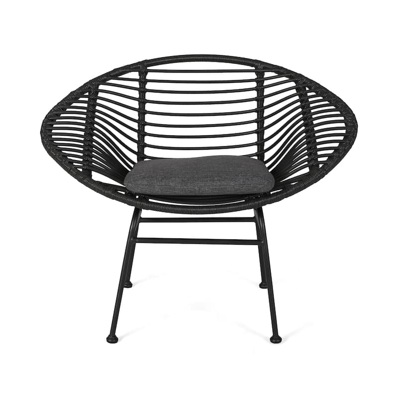 Meridian Outdoor 2 Seater Faux Wicker Chat Set with Tempered Glass Table by Christopher Knight Home