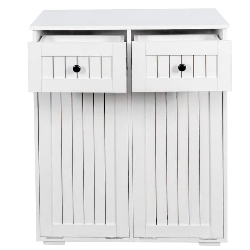 Laundry Cabinet with 2 Removable Laundry Baskets and 2 Drawers