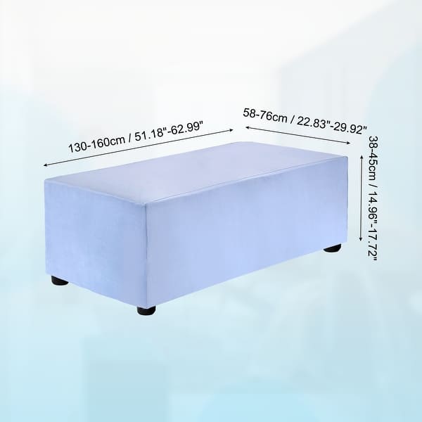 dimension image slide 15 of 52, Stretch Foot Stool Cover Rectangular Square Foot Stool Slipcover