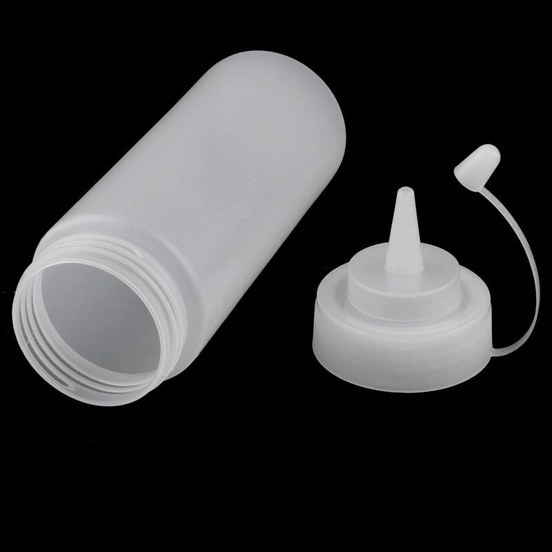 Household Sauce Seasoning Storage Squeeze Bottle Dispenser White 360ml 2pcs