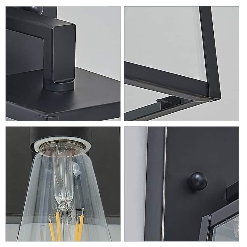 1 light 5 inch black iron outdoor wall sconce