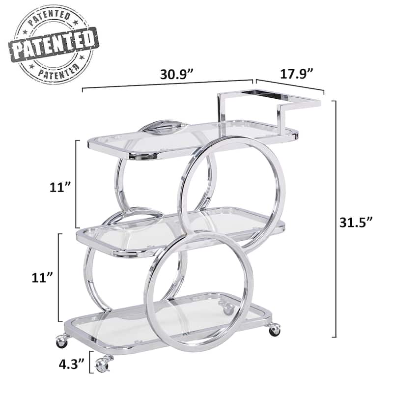 Metal Bar Cart Silver Bar Carts for the Home