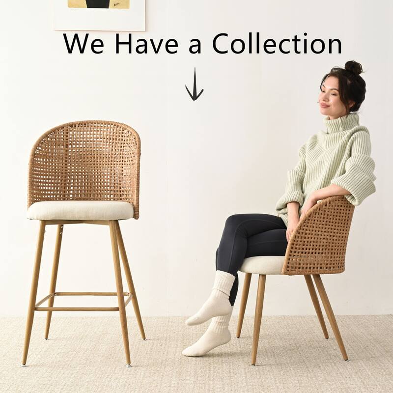 29" Upholstered Arm Height Bar Stools (Set of 2)