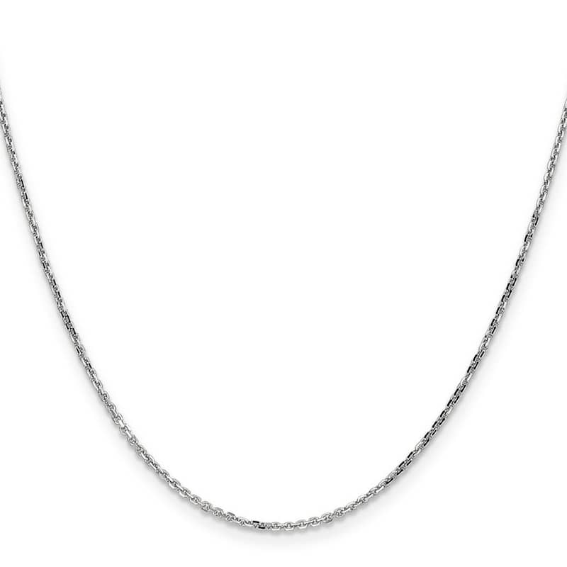 Curata 14k White Gold Solid 1.45mm Diamond Cut Cable Chain Necklace (Lobster) Options: 16 18 20 22 24 26