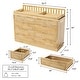 preview thumbnail 6 of 16, Solid Pine Wood Dresser with Changing Topper, 10-Drawer Nursery Dresser with Anti-Tipping Device Baby Changing Table
