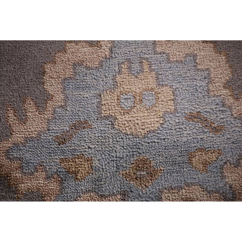 Gray Oushak Oriental Area Rug Handmade Transitional Wool Carpet - 9'2" x 11'9"