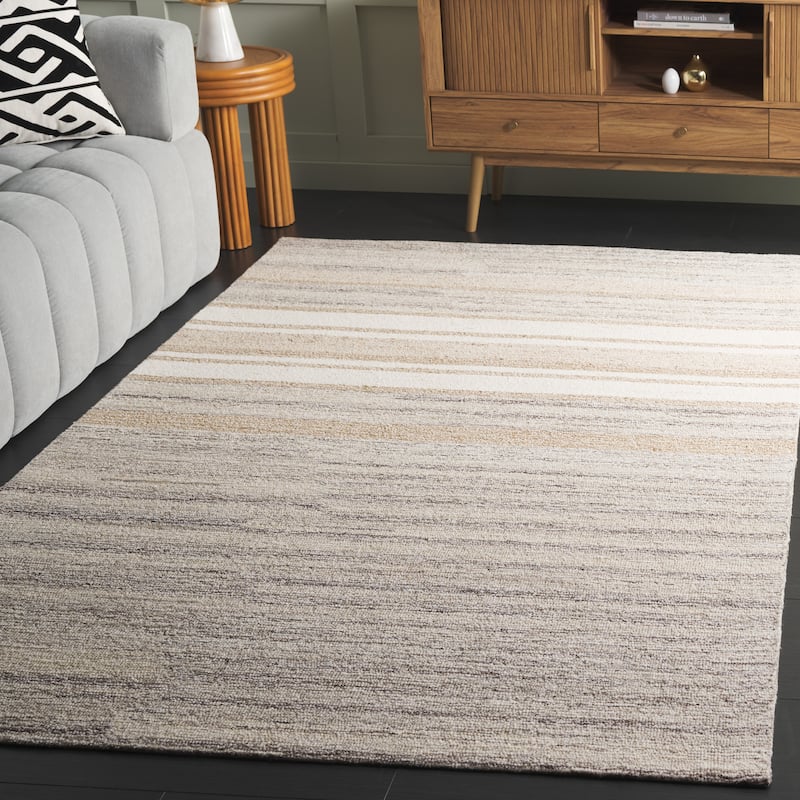 SAFAVIEH Handmade Pine Solbjorg Modern Wool Rug - 5' x 8' - Beige/Ivory