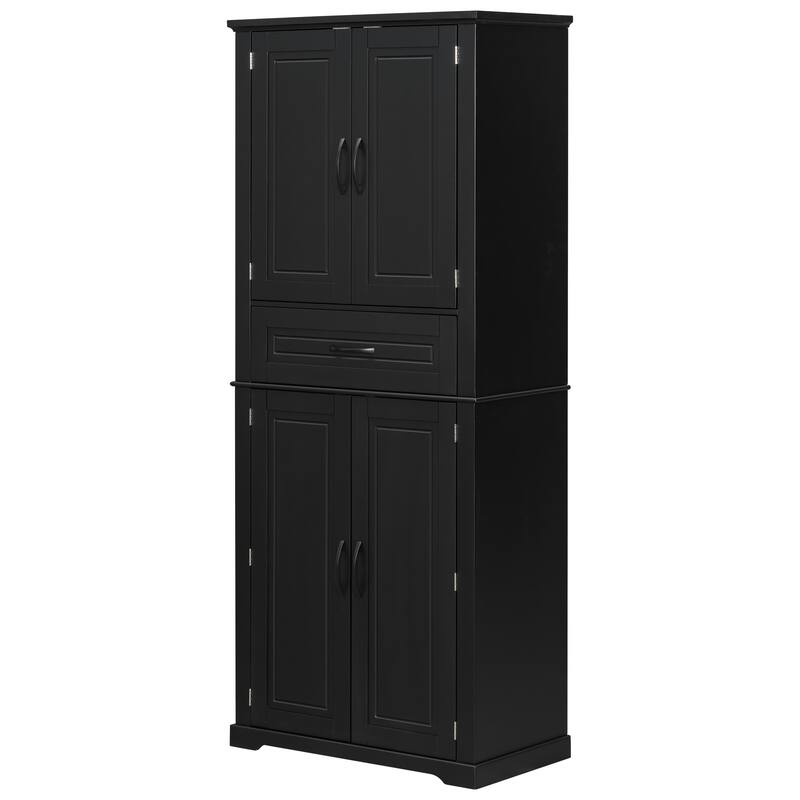 Bathroom Storage Cabinet - Multifunctional Organizer with Slide Rail Drawer & Adjustable Shelf