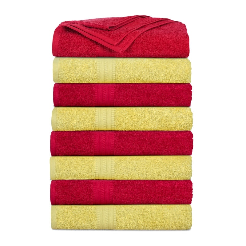 Cotton 600 GSM Highly Absorbent Bath Towels 30x54 Inch by Ample Decor - Pack of 8