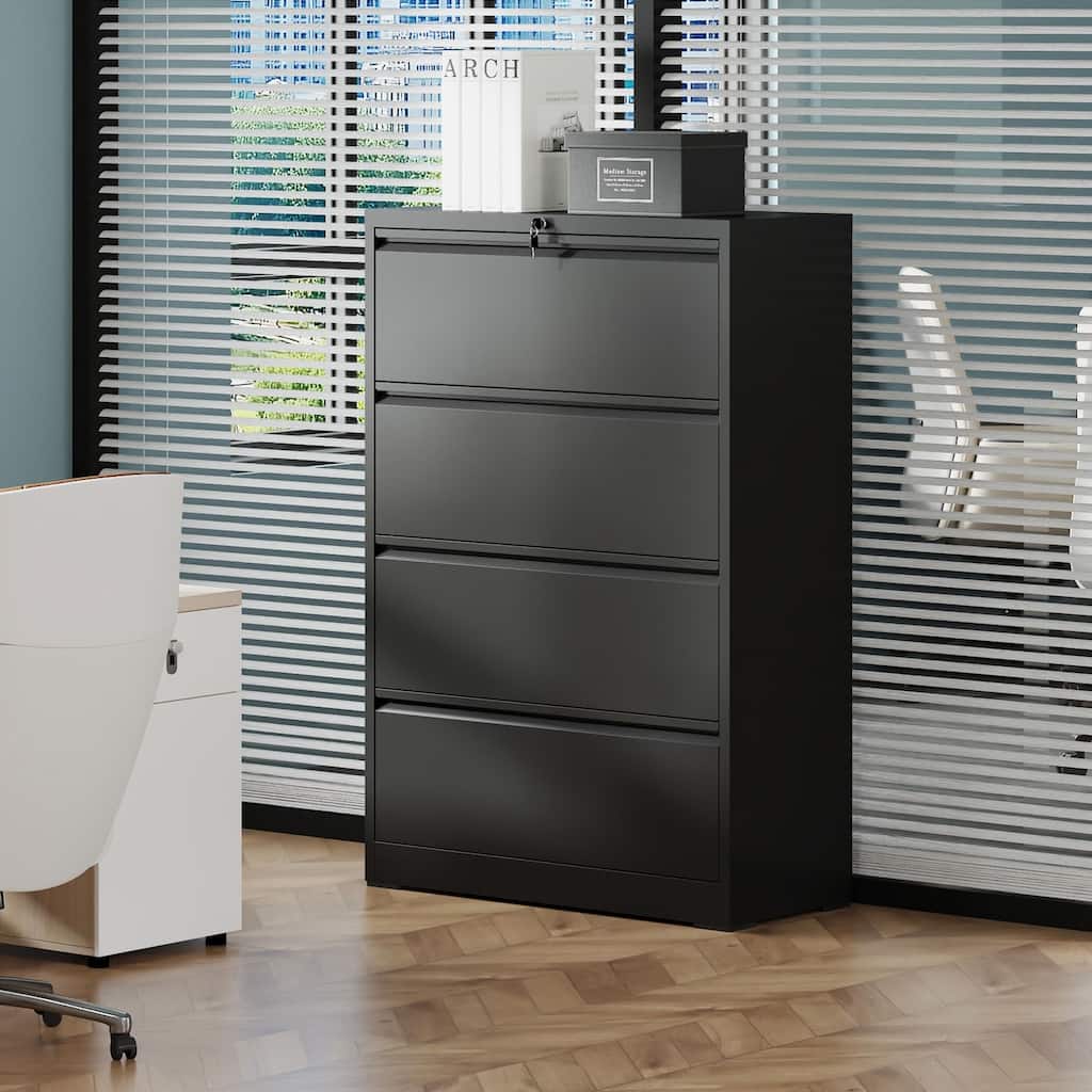 4 Drawer Lateral File Cabinet with Lock