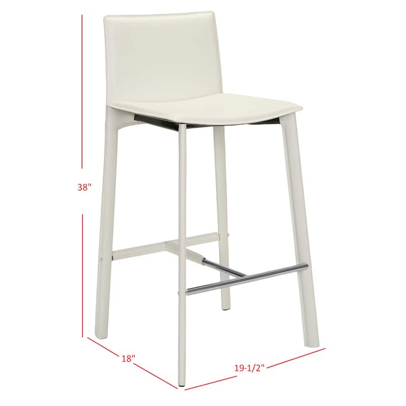 SAFAVIEH Marylou Faux Leather 29-inch Bar Stool (Set of 2) - 18.7" W x 19.7" L x 39.4" H - 19Wx20Dx39H