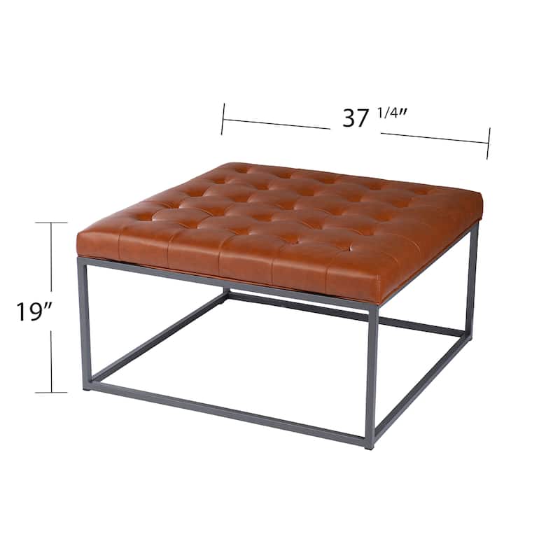 SEI Furniture Healy Faux Leather Tufted Ottoman