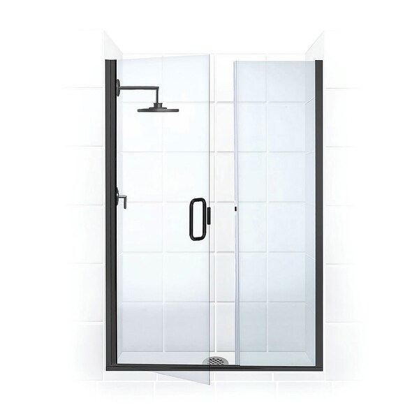 Coastal Shower Doors HC46IL.75-C Illusion Series 46" x 75" Frameless Shower Door and Inline Panel with C-Pull Handle and Clear