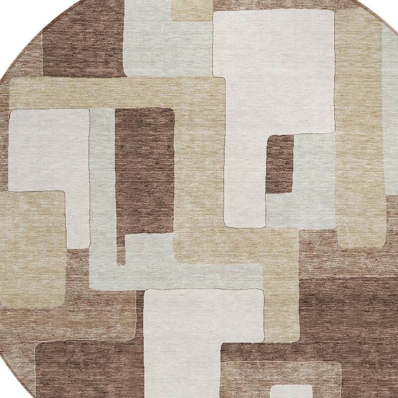 HomeRoots Geometric Transitional Rectangle Outdoor Rug