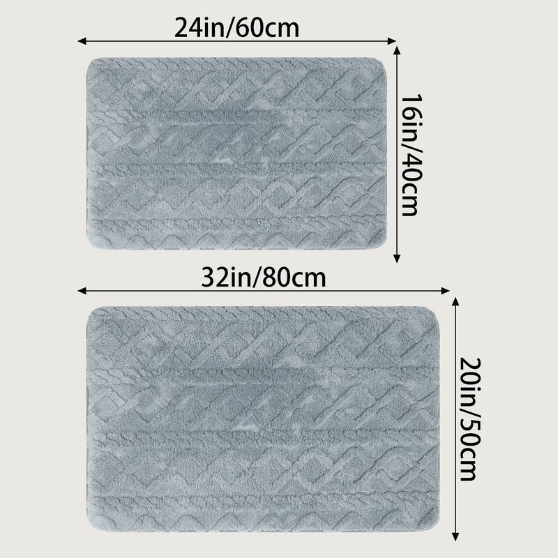 Geometric Pattern Bathroom Mat Soft Absorbent Non-Slip Back Dry Bath Floor Rugs Toilet Home