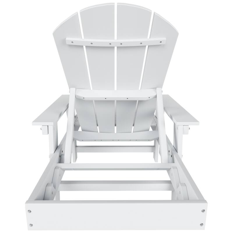 Polytrends Laguna Hdpe All Weather Outdoor Patio Pool Reclining Chaise Lounge With Side Table (2-Piece Set)