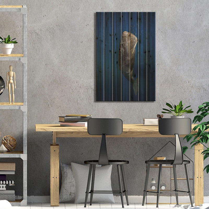 Candle Sperm Whale Print On Wood by Barathieu Gabriel - Multi-Color
