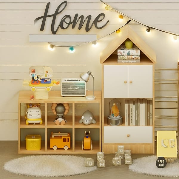 slide 2 of 25, Multi-Functional Kids Bookshelf Storage