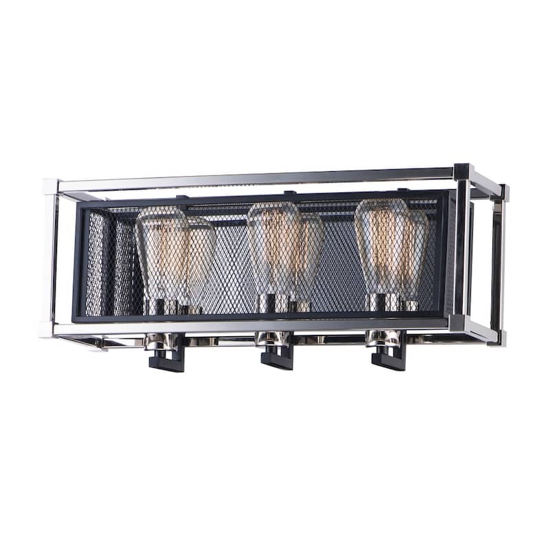 Maxim Refine 3 Light 21" Wide Bathroom Vanity Light - Black / Polished Nickel