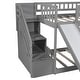 preview thumbnail 7 of 7, Stairway Twin over Twin Floor Bunk Bed with Two Drawers, Slide and Ladder, Grey