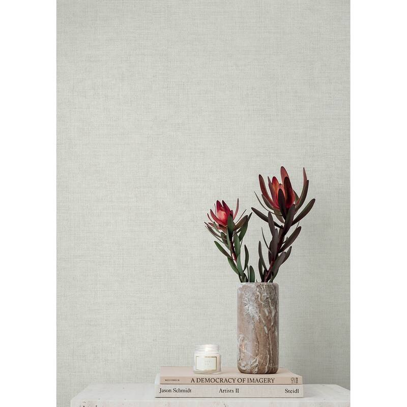 A-Street Prints Alba Pearl Open Weave Wallpaper