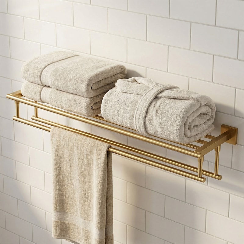 WOWOW Two Towel Holders Wall mounted Towel Rack